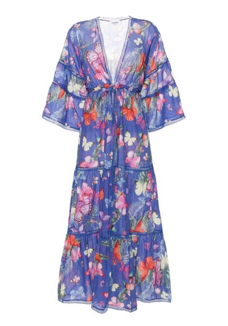 Blue Gerba butterfly-print kaftan Charo Ruiz Ibiza - women